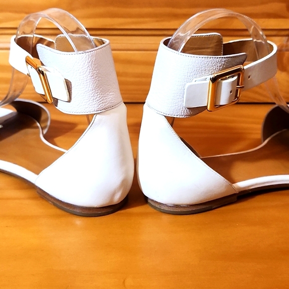 Chloé Cream Leather Ankle Strap Flats - Picture 5 of 14